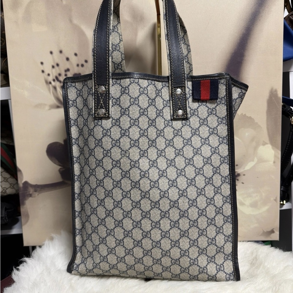 Gucci Black and Gray Tote Bag